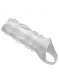 Насадка на пенис с кольцом для мошонки Clear Sensations Enhancer Sex Sleeve - 11,5 см. - XR Brands - в Комсомольске-на-Амуре купить с доставкой