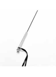 Черный кожаный стек с гладкой ручкой - 55 см. - Crazy Handmade - купить с доставкой в Комсомольске-на-Амуре