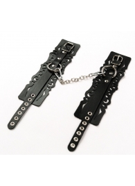 Узорчатые кожаные оковы с регулируемыми ремешками - Crazy Handmade - купить с доставкой в Комсомольске-на-Амуре