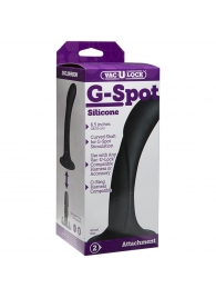 Черная изогнутая насадка Vac-U-Lock G-Spot - 16,5 см. - Doc Johnson - купить с доставкой в Комсомольске-на-Амуре