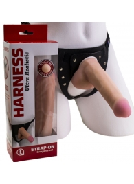 Страпон Harness из двух предметов: трусики с плугом и насадка-фаллос - 17 см. - LOVETOY (А-Полимер) - купить с доставкой в Комсомольске-на-Амуре