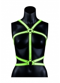 Портупея Body Harness с неоновым эффектом - размер L-XL - Shots Media BV - купить с доставкой в Комсомольске-на-Амуре