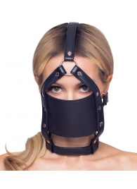 Черный намордник с кляпом-шаром Head Harness With A Gag - Orion - купить с доставкой в Комсомольске-на-Амуре