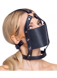 Черный намордник с кляпом-шаром Head Harness With A Gag - Orion - купить с доставкой в Комсомольске-на-Амуре