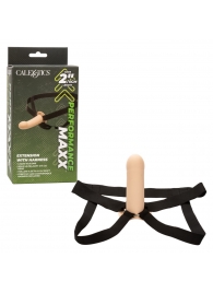 Телесный фаллопротез из силикона Extension with Harness - 15,75 см. - California Exotic Novelties - купить с доставкой в Комсомольске-на-Амуре