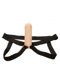 Телесный фаллопротез из силикона Extension with Harness - 15,75 см. - California Exotic Novelties - купить с доставкой в Комсомольске-на-Амуре