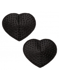 Черные пэстисы в форме сердечек Heart Pasties - California Exotic Novelties - купить с доставкой в Комсомольске-на-Амуре