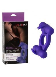 Фиолетовое эрекционное виброкольцо с двумя моторами Silicone Rechargeable Triple Orgasm Enhancer - California Exotic Novelties - в Комсомольске-на-Амуре купить с доставкой