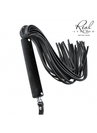 Черная кожаная плеть-флоггер - 84 см. - Notabu - купить с доставкой в Комсомольске-на-Амуре