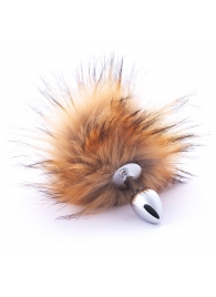 Серебристая анальная пробка с коричневым хвостиком - Crazy Handmade в Комсомольске-на-Амуре Серебристая анальная пробка с коричневым хвостиком - Crazy Handmade