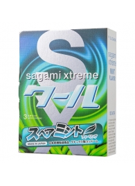 Презервативы Sagami Xtreme Mint с ароматом мяты - 3 шт. - Sagami - купить с доставкой в Комсомольске-на-Амуре