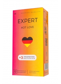 Презервативы EXPERT Hot Love с разогревающим эффектом - 12 шт.(+3 в подарок) - Expert - купить с доставкой в Комсомольске-на-Амуре