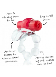 Виброкольцо с язычком и красным виброэлементом Overtime - Screaming O - в Комсомольске-на-Амуре купить с доставкой
