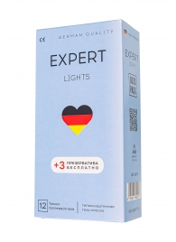 Ультратонкие презервативы EXPERT Lights - 12 шт.(+3 в подарок) - Expert - купить с доставкой в Комсомольске-на-Амуре