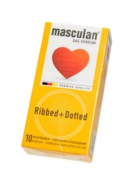 Презервативы с колечками и пупырышками Masculan Ribbed+Dotted - 10 шт. - Masculan - купить с доставкой в Комсомольске-на-Амуре