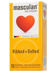 Презервативы с колечками и пупырышками Masculan Ribbed+Dotted - 10 шт. - Masculan - купить с доставкой в Комсомольске-на-Амуре