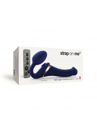Синий безремневой страпон Multi Orgasm Size S с клиторальной стимуляцией - Strap-on-me - купить с доставкой в Комсомольске-на-Амуре