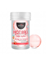 Лубрикант на масляной основе Hot Ball Beija Muito с ароматом клубники и шампанского (2 шарика по 3 гр.) - HotFlowers - купить с доставкой в Комсомольске-на-Амуре