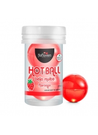 Лубрикант на масляной основе Hot Ball Beija Muito с ароматом клубники (2 шарика по 3 гр.) - HotFlowers - купить с доставкой в Комсомольске-на-Амуре