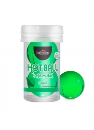 Лубрикант на масляной основе Hot Ball Beija Muito с ароматом мяты (2 шарика по 3 гр.) - HotFlowers - купить с доставкой в Комсомольске-на-Амуре