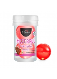 Лубрикант на масляной основе Hot Ball Beija Muito с ароматом шоколада и клубники (2 шарика по 3 гр.) - HotFlowers - купить с доставкой в Комсомольске-на-Амуре