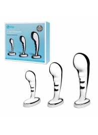 Набор из 3 стальных стимуляторов простаты Stainless Steel P-spot Training Set - b-Vibe - в Комсомольске-на-Амуре купить с доставкой