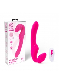 Розовый безремневой страпон на радиоуправлении Strapless Together - 22 см. - Together Toy - купить с доставкой в Комсомольске-на-Амуре