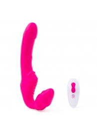 Розовый безремневой страпон на радиоуправлении Strapless Together - 22 см. - Together Toy - купить с доставкой в Комсомольске-на-Амуре