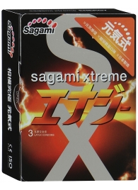 Презервативы Sagami Xtreme ENERGY с ароматом энергетика - 3 шт. - Sagami - купить с доставкой в Комсомольске-на-Амуре