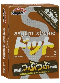 Презервативы Sagami Xtreme FEEL UP с точечной текстурой и линиями прилегания - 3 шт. - Sagami - купить с доставкой в Комсомольске-на-Амуре