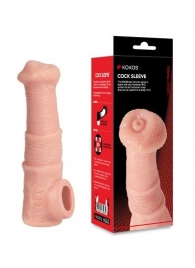 Телесная фантазийная насадка на член Cock Sleeve Size M - KOKOS - в Комсомольске-на-Амуре купить с доставкой