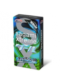 Презервативы Sagami Xtreme Mint с ароматом мяты - 10 шт. - Sagami - купить с доставкой в Комсомольске-на-Амуре