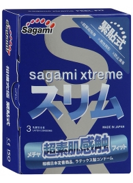 Розовые презервативы Sagami Xtreme FEEL FIT 3D - 3 шт. - Sagami - купить с доставкой в Комсомольске-на-Амуре