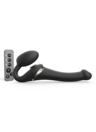 Черный безремневой страпон Multi Orgasm Size S с клиторальной стимуляцией - Strap-on-me - купить с доставкой в Комсомольске-на-Амуре