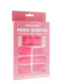 Набор из 7 розовых насадок на пенис ONE-A-DAY PENIS SLEEVES PINK - Seven Creations - в Комсомольске-на-Амуре купить с доставкой