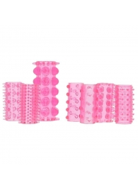 Набор из 7 розовых насадок на пенис ONE-A-DAY PENIS SLEEVES PINK - Seven Creations - в Комсомольске-на-Амуре купить с доставкой