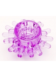 Фиолетовое гелевое эрекционное кольцо с шипиками - Toyfa Basic - в Комсомольске-на-Амуре купить с доставкой Фиолетовое гелевое эрекционное кольцо с шипиками - Toyfa Basic - в Комсомольске-на-Амуре купить с доставкой