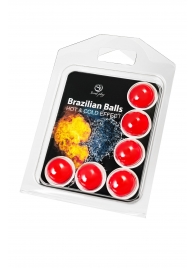 Набор из 6 шариков с массажным маслом Brazilian Balls с охлаждающим и разогревающим эффектом - Secret Play - купить с доставкой в Комсомольске-на-Амуре