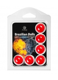 Набор из 6 шариков с массажным маслом Brazilian Balls с охлаждающим и разогревающим эффектом - Secret Play - купить с доставкой в Комсомольске-на-Амуре