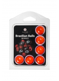 Набор из 6 шариков с массажным маслом Brazilian Balls с ароматом ягод - Secret Play - купить с доставкой в Комсомольске-на-Амуре