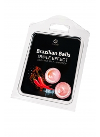 Набор из 2 шариков с массажным маслом Brazilian Balls с тройным эффектом - Secret Play - купить с доставкой в Комсомольске-на-Амуре