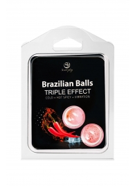 Набор из 2 шариков с массажным маслом Brazilian Balls с тройным эффектом - Secret Play - купить с доставкой в Комсомольске-на-Амуре