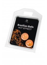 Набор из 2 шариков с массажным маслом Brazilian Balls с разогревающим эффектом - Secret Play - купить с доставкой в Комсомольске-на-Амуре