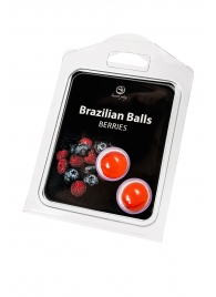 Набор из 2 шариков с массажным маслом Brazilian Balls с ароматом ягод - Secret Play - купить с доставкой в Комсомольске-на-Амуре