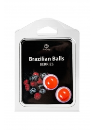 Набор из 2 шариков с массажным маслом Brazilian Balls с ароматом ягод - Secret Play - купить с доставкой в Комсомольске-на-Амуре