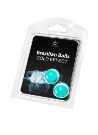 Набор из 2 шариков с массажным маслом Brazilian Balls с охлаждающим эффектом - Secret Play - купить с доставкой в Комсомольске-на-Амуре