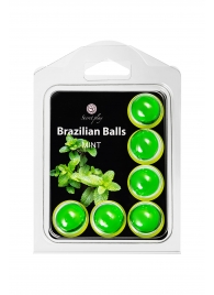 Набор из 6 шариков с массажным маслом Brazilian Balls с ароматом мяты - Secret Play - купить с доставкой в Комсомольске-на-Амуре