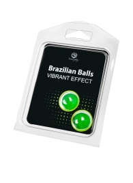 Набор из 2 шариков с массажным маслом Brazilian Balls с эффектом вибрации - Secret Play - купить с доставкой в Комсомольске-на-Амуре