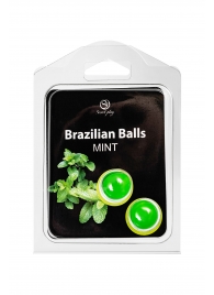 Набор из 2 шариков с массажным маслом Brazilian Balls с ароматом мяты - Secret Play - купить с доставкой в Комсомольске-на-Амуре