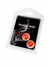 Набор из 2 шариков с массажным маслом Brazilian Balls с ароматом вишни - Secret Play - купить с доставкой в Комсомольске-на-Амуре